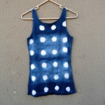 Kookai brand recycled Womens Singlet Indigo Natural Hand Dyed Shibori Tie Dye