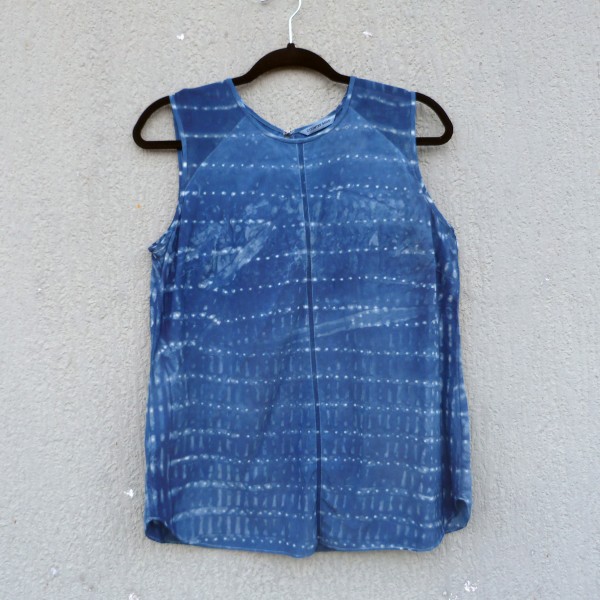 Country Road Silk Top Indigo Dyed Shibori