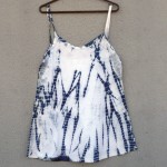 Short Dress Size L Organic Cotton Indigo Dyed Shibori 14