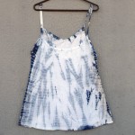 Short Dress Size L Organic Cotton Indigo Dyed Shibori 14