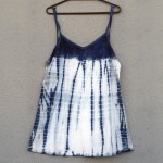 Short Dress Size L Organic Cotton Indigo Dyed Shibori 15