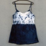 Short Dress Size L Organic Cotton Indigo Dyed Shibori 16