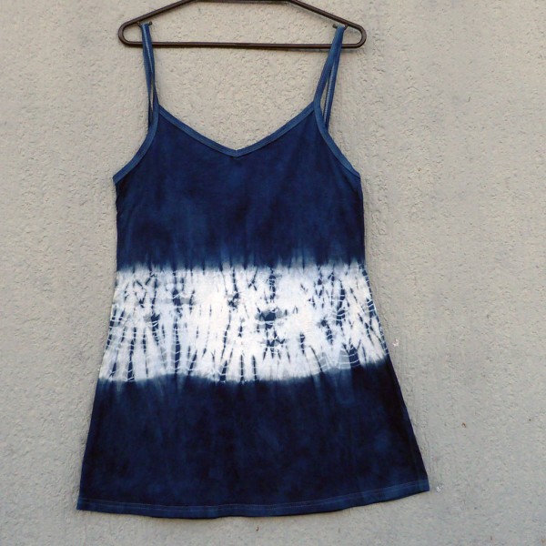 Short Dress Size S Organic Cotton Indigo Dyed Shibori 21