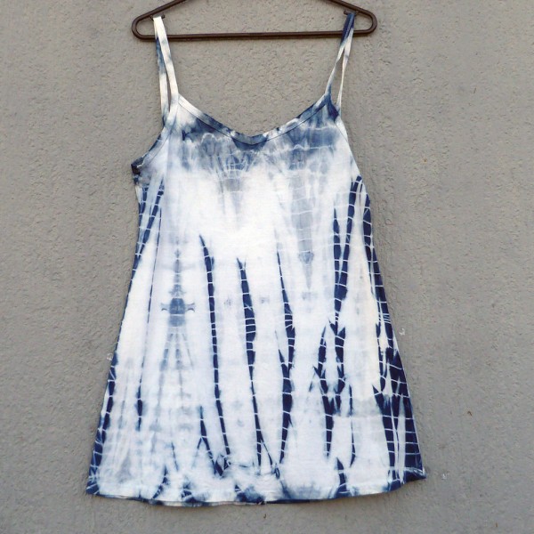 Short Dress Size S Organic Cotton Indigo Dyed Shibori 22