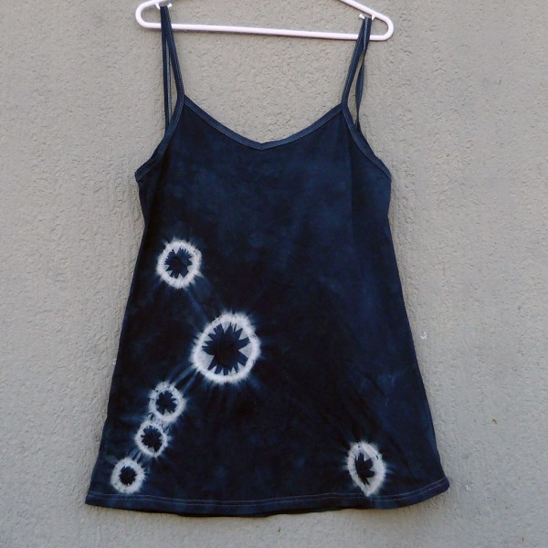 Short Dress Size M Organic Cotton Indigo Dyed Shibori 28