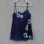 Short Dress Size M Organic Cotton Indigo Dyed Shibori 35