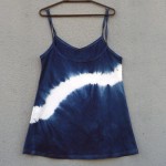 Short Dress Size L Organic Cotton Indigo Dyed Shibori 38