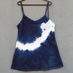 Short Dress Size L Organic Cotton Indigo Dyed Shibori 40