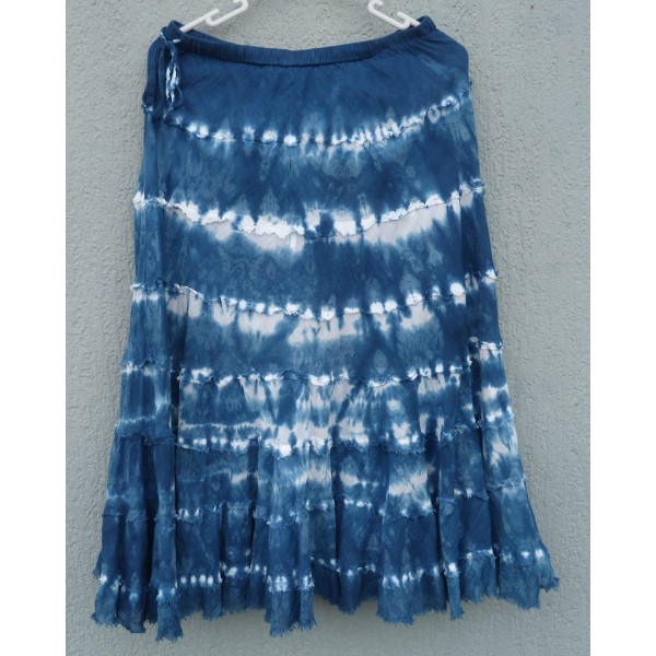 Indigo Dyed Shibori Skirt