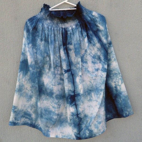 Indigo Dyed Shibori Skirt