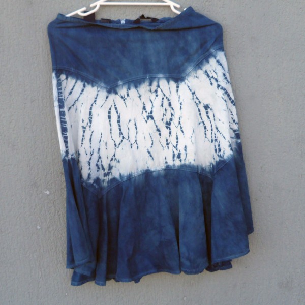 Indigo Dyed Shibori Skirt