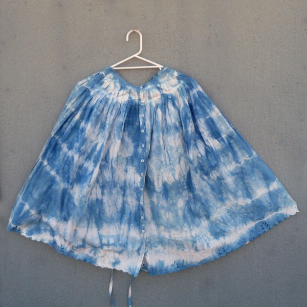 Indigo Dyed Shibori Skirt