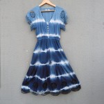 All The Wild Roses Brand Indigo Dyed Shibori Long Dress