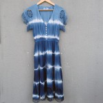 All The Wild Roses Brand Indigo Dyed Shibori Long Dress