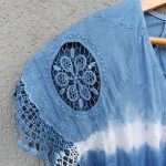 All The Wild Roses Brand Indigo Dyed Shibori Long Dress