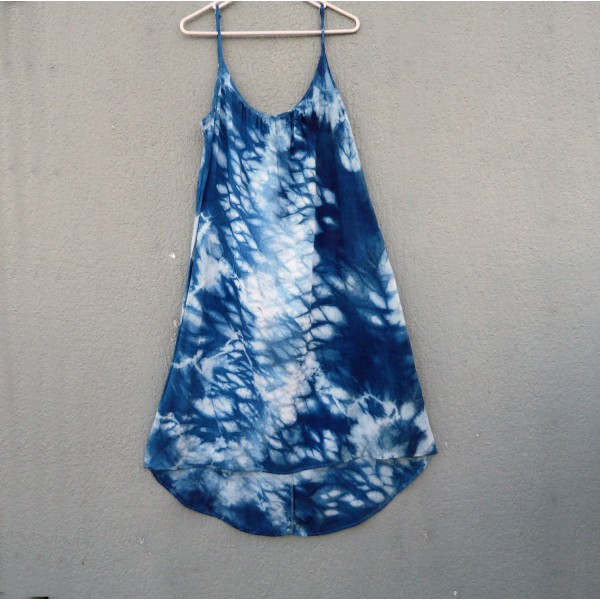 Indigo Dyed Shibori Dress