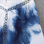 Indigo Dyed Shibori Short Sleeveless Dress