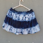 Glassons Brand Indigo Dyed Shibori Short Skirt