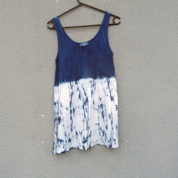 Indigo Dyed Shibori Skirt