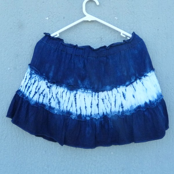 Glassons Brand Indigo Dyed Shibori Short Skirt