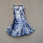 Boohoo Brand Indigo Dyed Shibori Sleeveless Dress