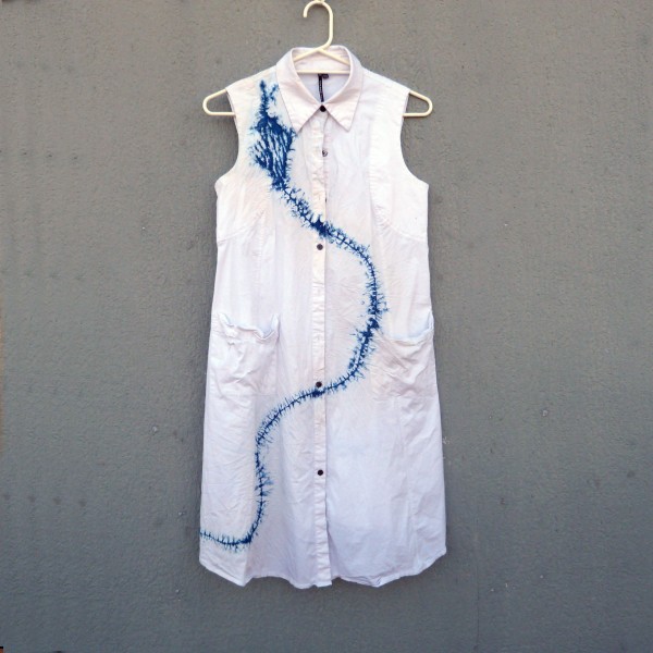 Indigo Dyed Shibori Dress