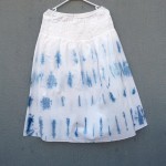 Indigo Dyed Shibori Skirt