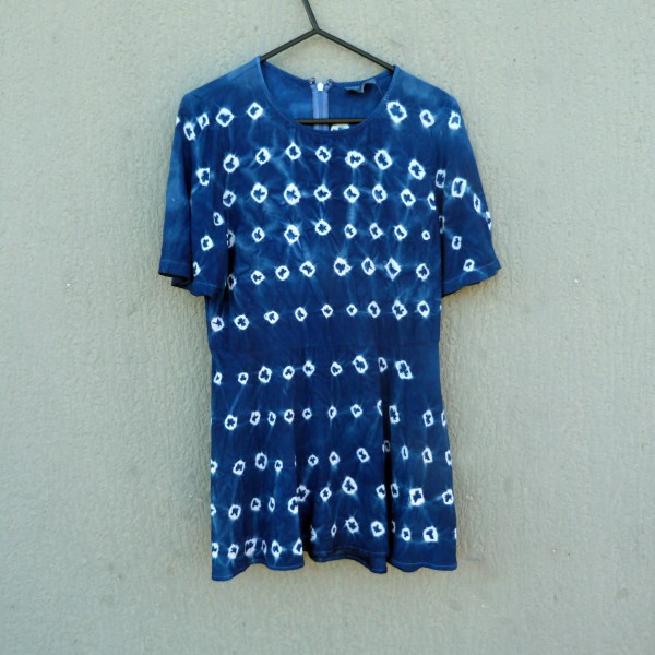 Seed Brand Indigo Dyed Shibori Short Dress