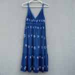 Indigo Dyed Shibori Long Strap Dress