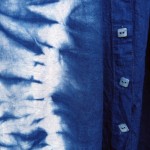 Indigo Dyed Shibori Long Dress Linen and Viscose