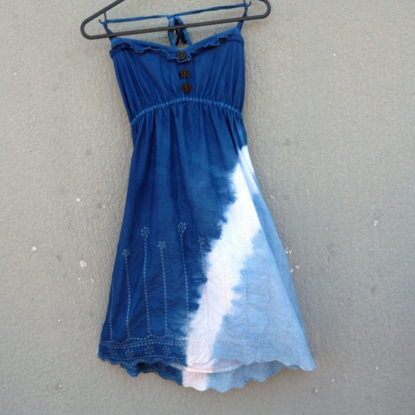 Indigo Dyed Shibori Girls Summer Dress