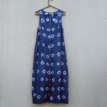 Indigo Dyed Shibori Long Dress