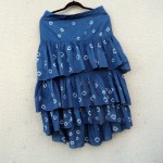 Layered Indigo Dyed Shibori Skirt