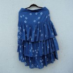 Layered Indigo Dyed Shibori Skirt