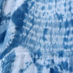 Neon White Indigo Dyed Shibori Dress