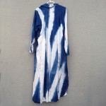 Zara Brand Indigo Dyed Shibori Long Linen Dress