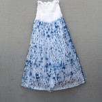 H&M Brand Indigo Dyed Shibori Long Dress