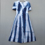 Dissh Brand Indigo Dyed Shibori Long Linen Dress