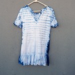 Sportsgirl Brand Indigo Dyed Shibori linen and viscose mix Dress