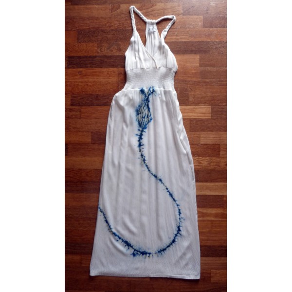 Lily Whyte Brand Indigo Dyed Shibori Long Dress