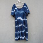 All The Wild Roses Brand Indigo Dyed Shibori Long Dress