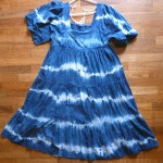 All The Wild Roses Brand Indigo Dyed Shibori Long Dress