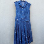 Indigo Dyed Shibori Long Dress