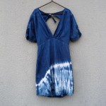 Glassons Brand Indigo Dyed Shibori Backless Dress