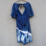 Glassons Brand Indigo Dyed Shibori Backless Dress