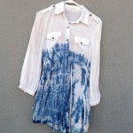 Indigo Dyed Shibori Short Dress