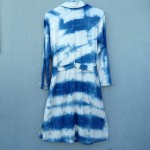 Indigo Natural Hand Dyed Shibori Viscose and Linen Long Dress