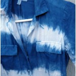 Forever New Brand Indigo Natural Hand Dyed Shibori Long Linen and Viscose Dress