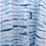 Indigo Natural Hand Dyed Shibori Long Linen Dress Medium