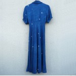 Zara Woman Brand Indigo Natural Hand Dyed Shibori Long Linen and Viscose Dress